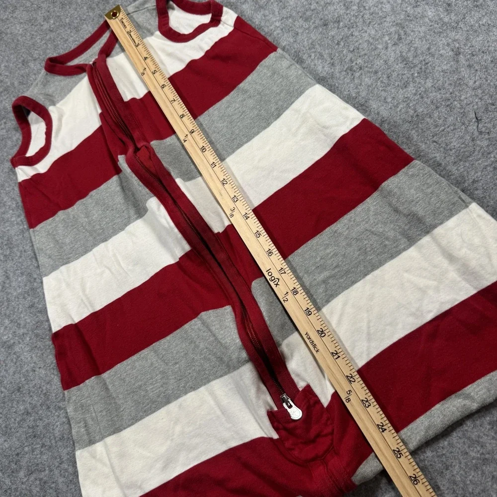 Burts Bees Baby Beekeeper Sleep Sack Medium Red Grey Striped Organic Cotton